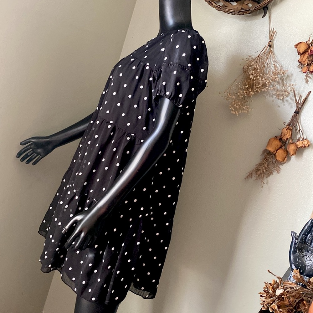 Altar'd State Black and White Sheer Polka Dot Dress - Picture 6 of 13